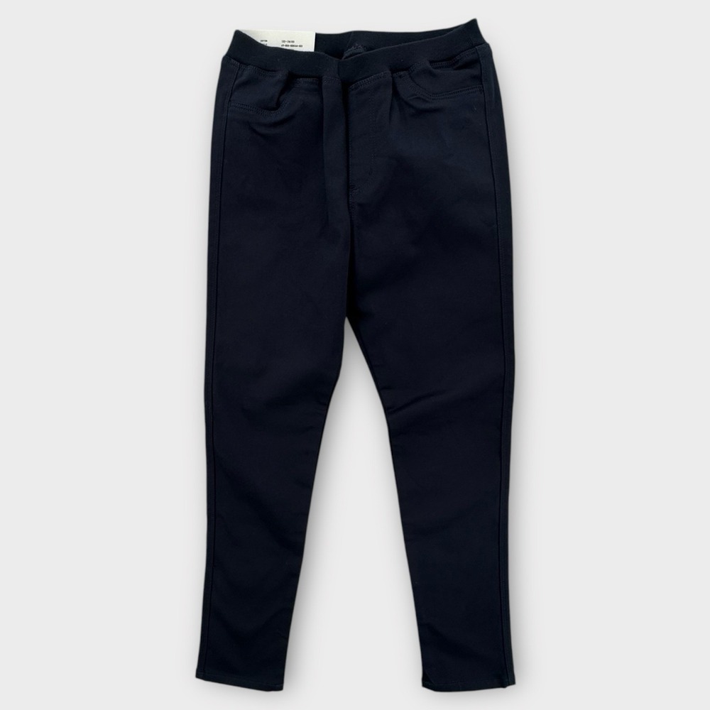 Uniqlo Heattech Leggings Pants Girls Medium Navy Blue Easy Fit Warm Stretch NWT